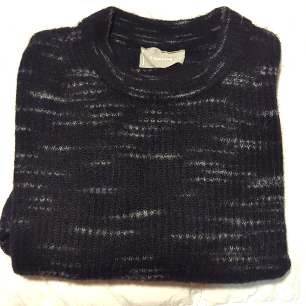 Everlane The Alpaca Crew Sweater Black Heather Women’s Size M